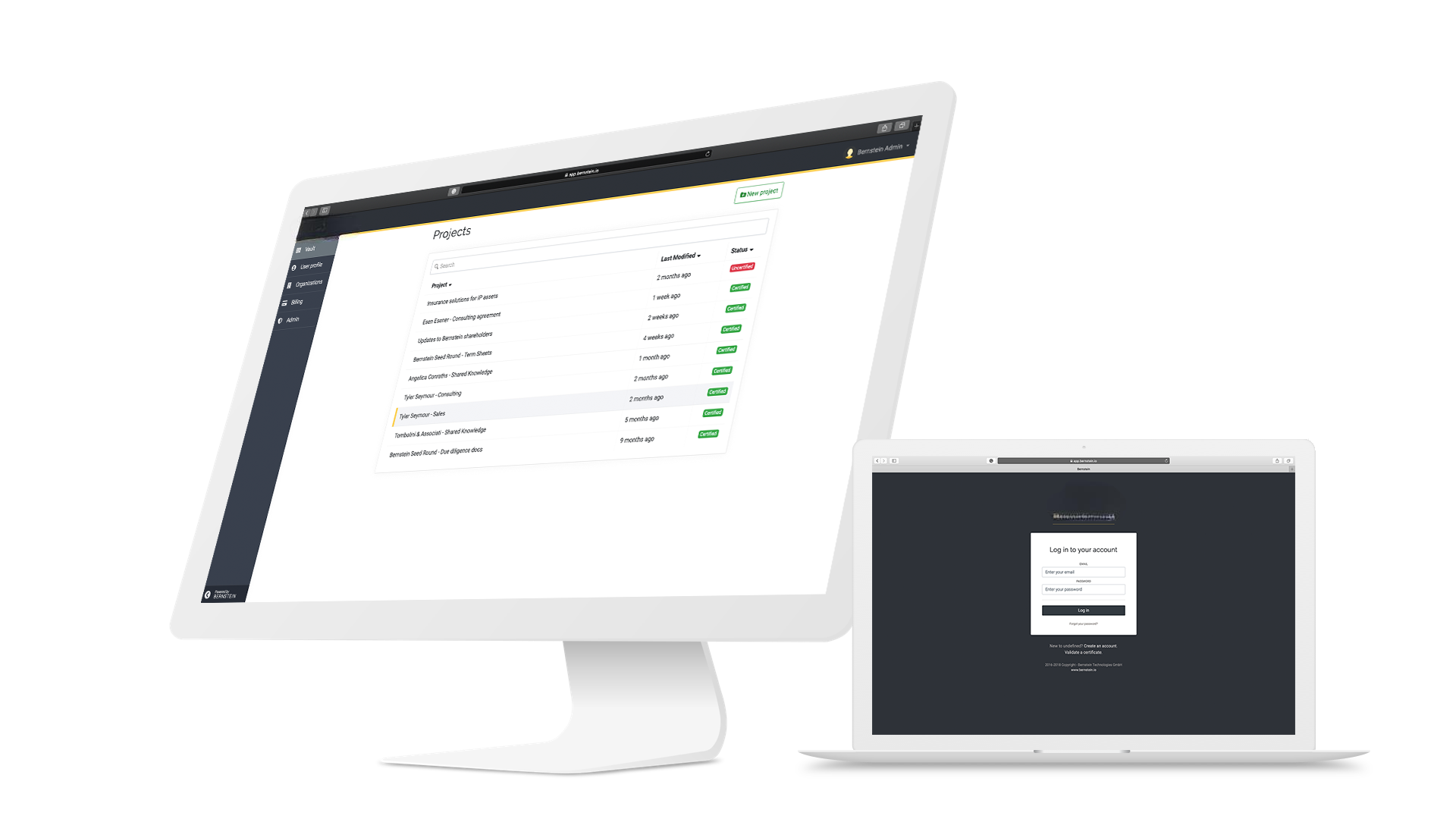 LUMORA secure project storage interface
